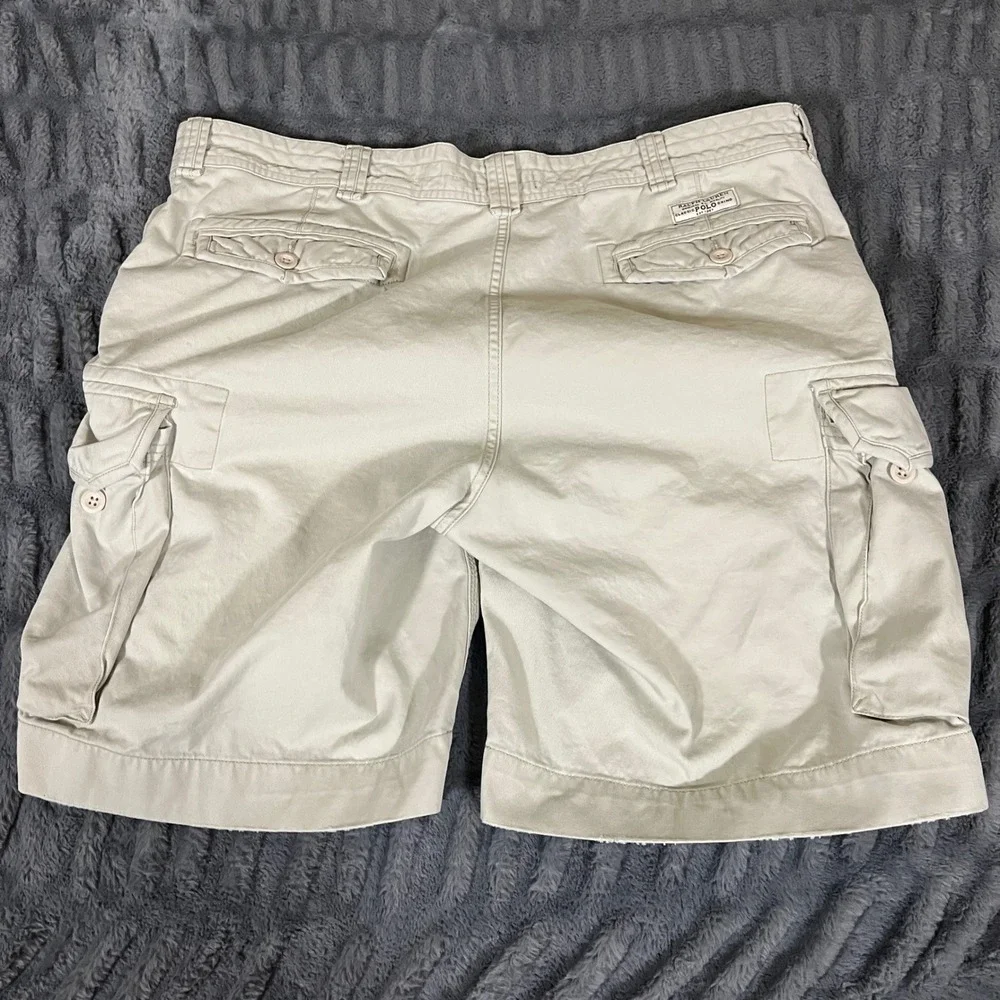 Polo Ralph Lauren Mens 42 Tan Classic‎ Polo Chino Cotton Cargo Shorts Khaki